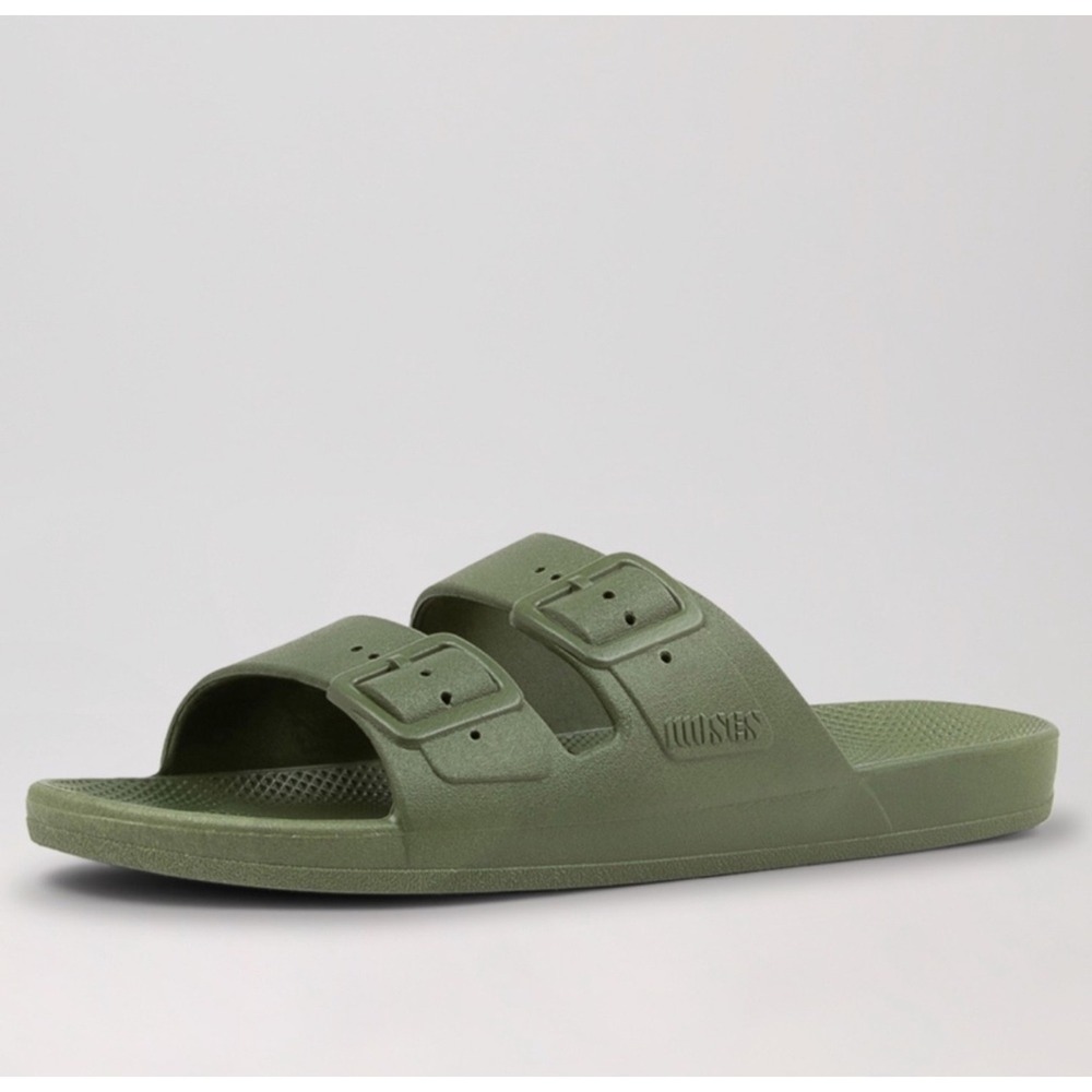 Freedom Moses Slides Sandals Olive Green Casual Mens Size 46/47 12/13 - Picture 6 of 7